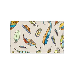 Vector Boho Doodle Feathers Seamless Pattern Illustration Sticker Rectangular (10 Pack) by Hannah976