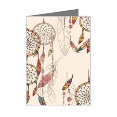 Coloured Dreamcatcher Background Mini Greeting Card by Hannah976