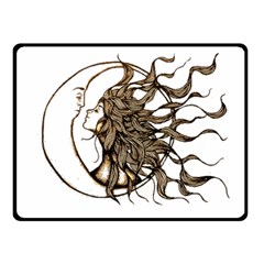 Psychedelic Art Drawing Sun And Moon Head Fictional Character Fleece Blanket (small) by Sarkoni