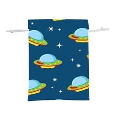 Seamless Pattern Ufo With Star Space Galaxy Background Lightweight Drawstring Pouch (m) by Bedest