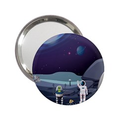 Alien Astronaut Scene 2 25  Handbag Mirrors by Bedest