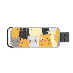 Seamless Pattern Cute Cat Cartoons Portable Usb Flash (one Side) by Bedest