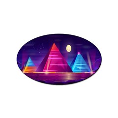 Egyptian Pyramids Night Landscape Cartoon Sticker (oval) by Ndabl3x