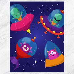 Cartoon Funny Aliens With Ufo Duck Starry Sky Set Canvas 18  X 24  by Ndabl3x
