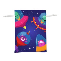 Cartoon Funny Aliens With Ufo Duck Starry Sky Set Lightweight Drawstring Pouch (m) by Ndabl3x