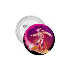 Astronaut Spacesuit Standing Surfboard Surfing Milky Way Stars 1 75  Buttons by Ndabl3x