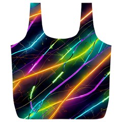 Vibrant Neon Dreams Full Print Recycle Bag (xl) by essentialimage