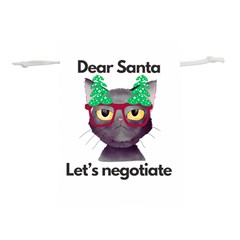 Cute Cat Glasses Christmas Tree Lightweight Drawstring Pouch (l) by Sarkoni