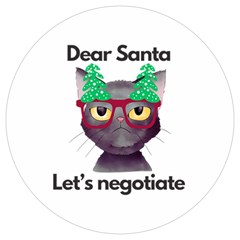 Cute Cat Glasses Christmas Tree Round Trivet by Sarkoni