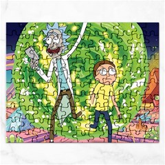 Rick And Morty Adventure Time Cartoon Rectangular Jigsaw Puzzl by Bedest