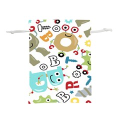 Seamless Pattern Vector With Funny Robots Cartoon Lightweight Drawstring Pouch (m) by Hannah976