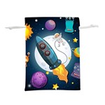 Spaceship Astronaut Space Lightweight Drawstring Pouch (S) Back