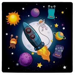 Spaceship Astronaut Space Uv Print Square Tile Coaster  by Hannah976