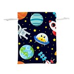 Space Seamless Pattern Illustration Lightweight Drawstring Pouch (L) Back