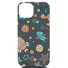 Space Seamless Pattern Art Iphone 14 Black Uv Print Case by Hannah976