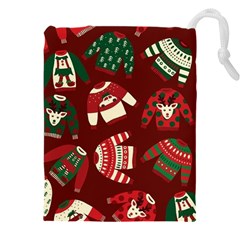 Ugly Sweater Wrapping Paper Drawstring Pouch (4xl) by artworkshop