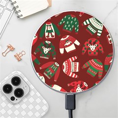 Ugly Sweater Wrapping Paper Wireless Fast Charger(white) by artworkshop