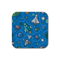 About Space Seamless Pattern Rubber Coaster (square) by Hannah976
