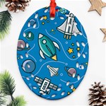 About Space Seamless Pattern Oval Filigree Ornament (Two Sides) Back