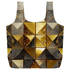 Golden Mosaic Tiles  Full Print Recycle Bag (xxl) by essentialimage365