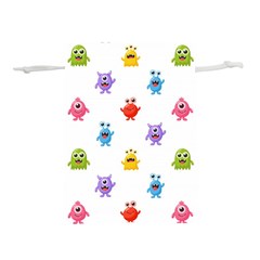 Seamless Pattern Cute Funny Monster Cartoon Isolated White Background Lightweight Drawstring Pouch (m) by Hannah976