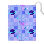 Seamless Pattern Pastel Galaxy Future Drawstring Pouch (4XL) Front