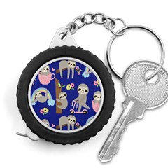 Hand Drawn Cute Sloth Pattern Background Measuring Tape by Hannah976