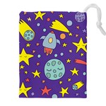 Card With Lovely Planets Drawstring Pouch (4XL) Front