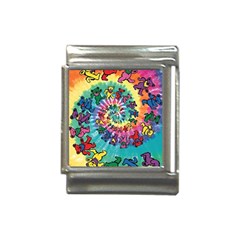 Grateful Dead Bears Tie Dye Vibrant Spiral Italian Charm (13mm) by Bedest