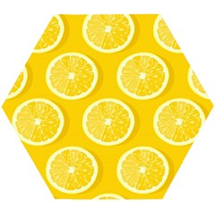 Lemon Fruits Slice Seamless Pattern Wooden Puzzle Hexagon by Ravend