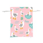 Cute Owl Doodles With Moon Star Seamless Pattern Lightweight Drawstring Pouch (S) Front
