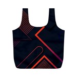 Gradient Geometric Shapes Dark Background Design Full Print Recycle Bag (M) Front