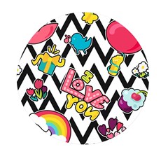 Vector Romantic Love Seamless Pattern Mini Round Pill Box by Apen