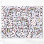 Seamless Pattern With Cute Rabbit Character Rectangular Jigsaw Puzzl Front