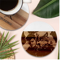 Be Dare For Everything Marble Wood Coaster (round) by Saikumar