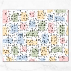 Cute Cat Colorful Cartoon Doodle Seamless Pattern Rectangular Jigsaw Puzzl by Ravend