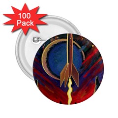 Rocket Painting 2 25  Buttons (100 Pack)  by Cendanart