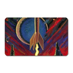 Rocket Painting Magnet (rectangular) by Cendanart
