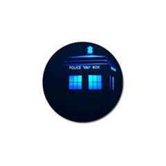Blue Tardis Doctor Who Police Call Box Golf Ball Marker (10 Pack) by Cendanart