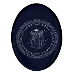 Doctor Who Bbc Tardis Oval Glass Fridge Magnet (4 Pack) by Cendanart