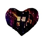 Tardis Regeneration Art Doctor Who Paint Purple Sci Fi Space Star Time Machine Standard 16  Premium Heart Shape Cushions Back