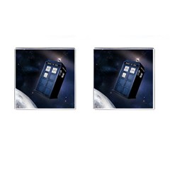 Tardis Doctor Who Planet Cufflinks (square) by Cendanart