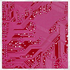 Pink Circuit Pattern Canvas 16  X 16  by Ket1n9
