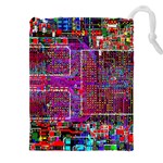 Technology Circuit Board Layout Pattern Drawstring Pouch (5XL) Front