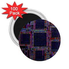 Cad Technology Circuit Board Layout Pattern 2 25  Magnets (100 Pack)  by Ket1n9