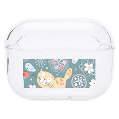 Cute Cat Background Pattern Hard Pc Airpods Pro Case by Ket1n9