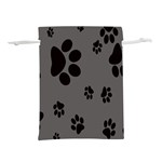 Dog Foodprint Paw Prints Seamless Background And Pattern Lightweight Drawstring Pouch (M) Back