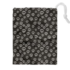 Skull Halloween Background Texture Drawstring Pouch (4xl) by Ket1n9