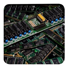 Computer Ram Tech - Square Glass Fridge Magnet (4 Pack) by Hannah976