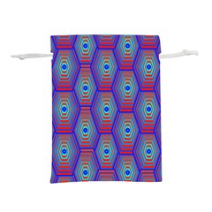 Red Blue Bee Hive Pattern Lightweight Drawstring Pouch (m) by Hannah976
